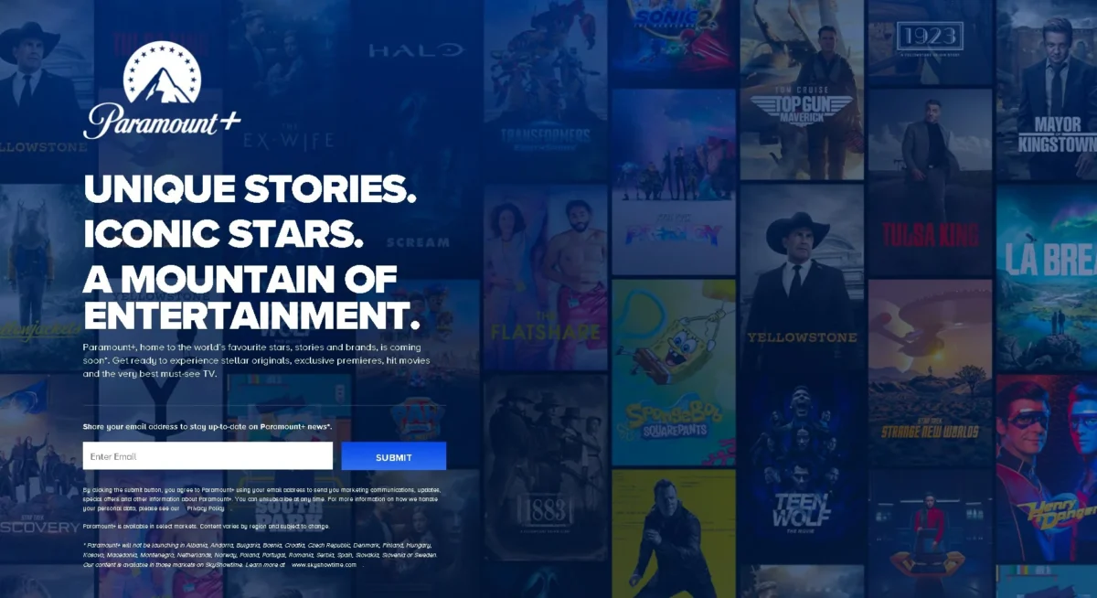 Paramount+ Homepage